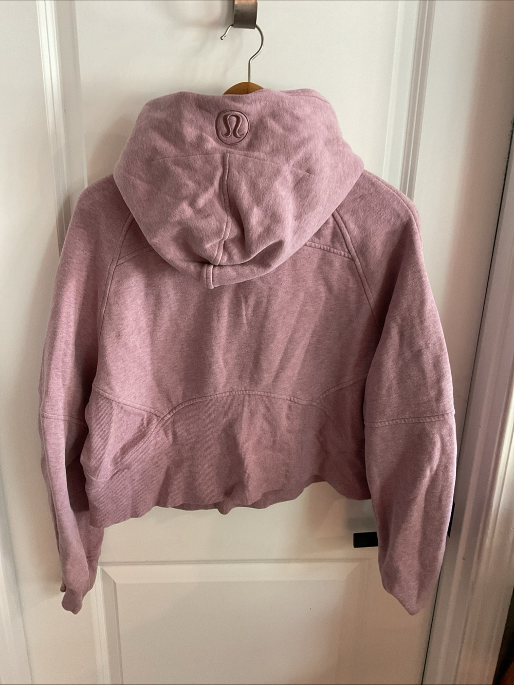 Lululemon - 1/2 Zip Cropped Hooded Sweatshirt - Pinkish Purple - Ladies Sz Med - Picture 3 of 11